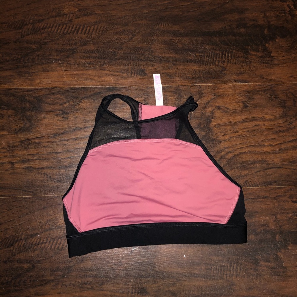 Mesh and pink razor back sports bra